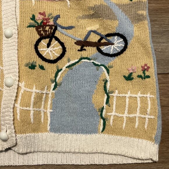 Capacity Beach Sweater Vest SZ Small Button Up Lighthouse Summer Cottage - Picture 10 of 10